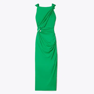 Tory Burch Viscose Knot Dress In Spring Jade