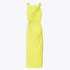 Tory Burch Viscose Knot Dress In Yellow