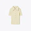 Tory Burch Viscose Ribbed Polo Sweater