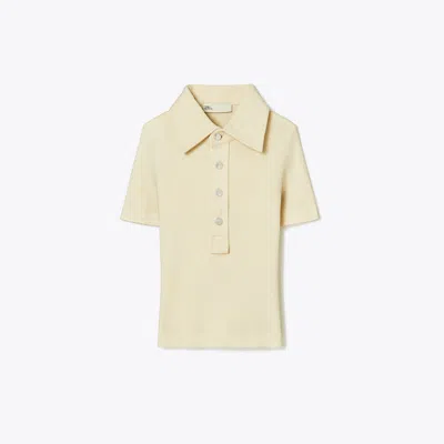 Tory Burch Viscose Ribbed Polo Sweater
