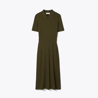 Tory Burch Viscose Sweater Dress In Dark Rich Earth