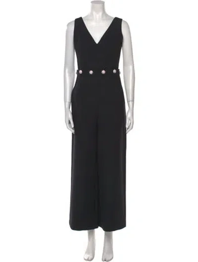 Pre-owned Tory Burch V-neck Jumpsuit In Black