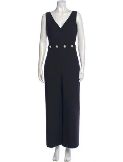 Pre-owned Tory Burch V-neck Jumpsuit In Black