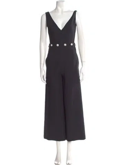 Pre-owned Tory Burch V-neck Jumpsuit In Black