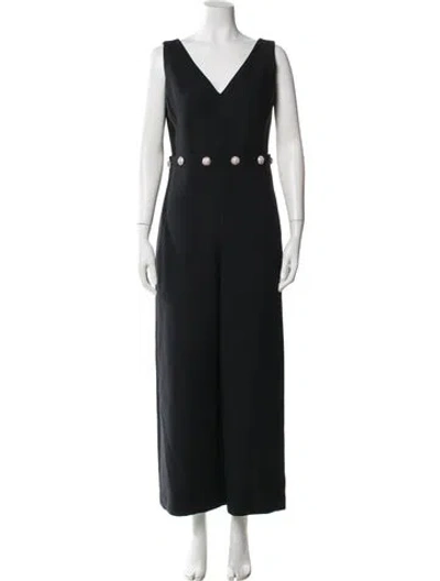 Pre-owned Tory Burch V-neck Jumpsuit In Black