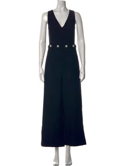 Pre-owned Tory Burch V-neck Jumpsuit In Black