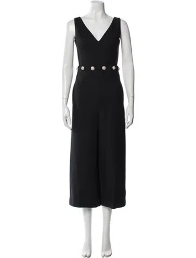 Pre-owned Tory Burch V-neck Jumpsuit In Gray
