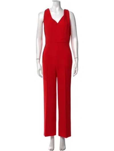 Pre-owned Tory Burch V-neck Jumpsuit In Red