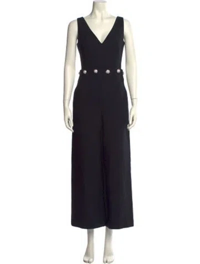 Pre-owned Tory Burch V-neck Jumpsuit W/ Tags In Black