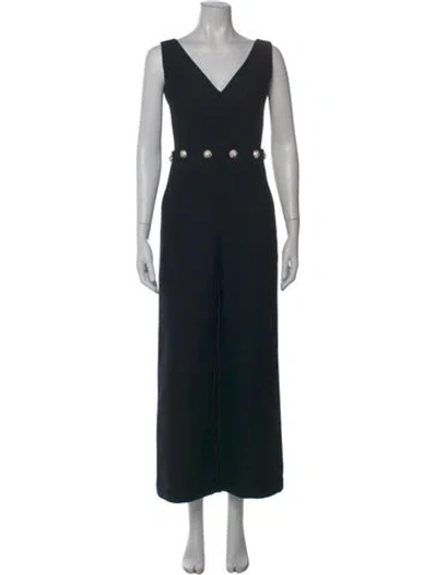 Pre-owned Tory Burch V-neck Jumpsuit W/ Tags In Black