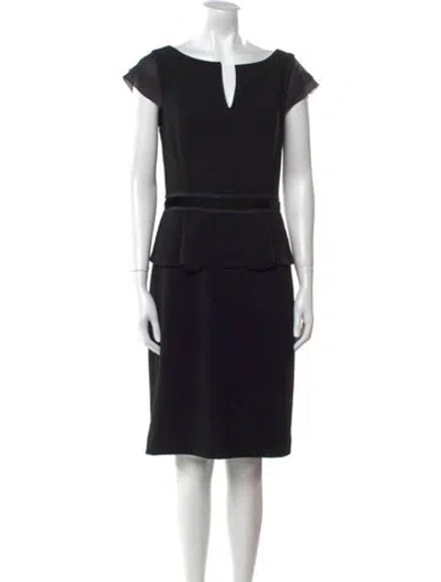 Pre-owned Tory Burch V-neck Knee-length Dress In Black