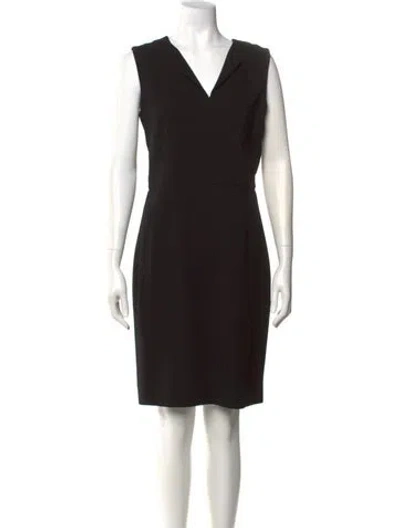 Pre-owned Tory Burch V-neck Knee-length Dress In Black