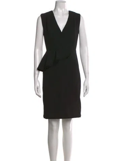 Pre-owned Tory Burch V-neck Knee-length Dress In Black