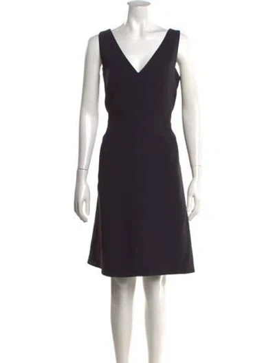 Pre-owned Tory Burch V-neck Knee-length Dress In Black