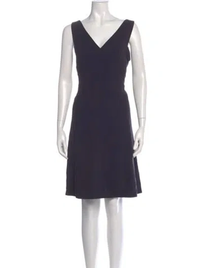 Pre-owned Tory Burch V-neck Knee-length Dress In Blue