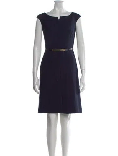 Pre-owned Tory Burch V-neck Knee-length Dress In Blue