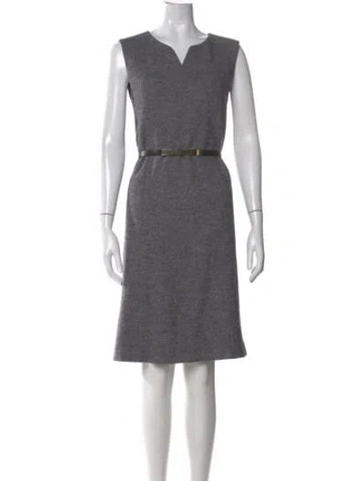 Pre-owned Tory Burch V-neck Knee-length Dress In Gray