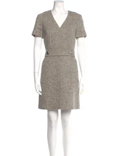 Pre-owned Tory Burch V-neck Knee-length Dress In Neutral
