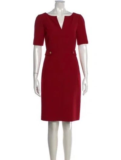 Pre-owned Tory Burch V-neck Knee-length Dress In Red