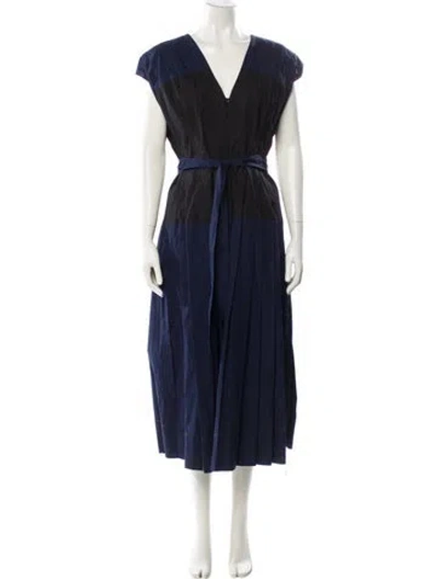 Pre-owned Tory Burch V-neck Long Dress In Multi
