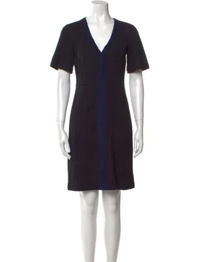 Pre-owned Tory Burch V-neck Mini Dress In Black