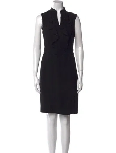 Pre-owned Tory Burch V-neck Mini Dress In Black