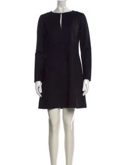 Pre-owned Tory Burch V-neck Mini Dress In Black