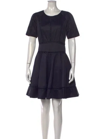 Pre-owned Tory Burch V-neck Mini Dress In Blue