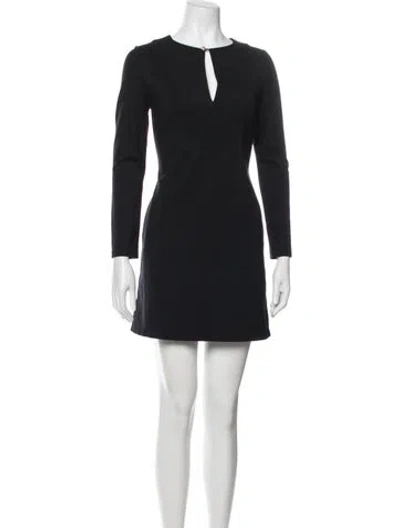 Pre-owned Tory Burch V-neck Mini Dress In Blue