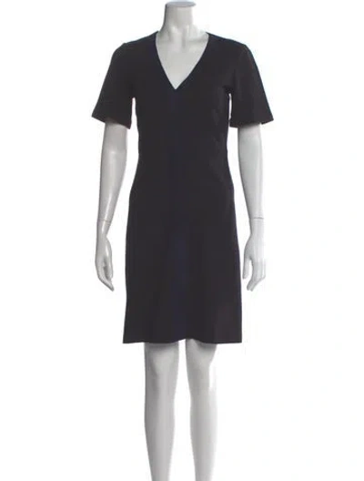 Pre-owned Tory Burch V-neck Mini Dress In Gray