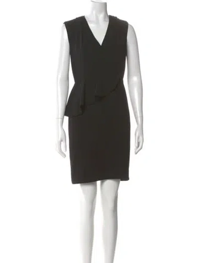 Pre-owned Tory Burch V-neck Mini Dress In Green