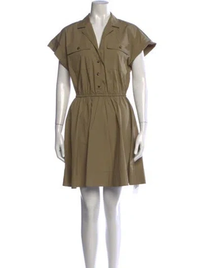 Pre-owned Tory Burch V-neck Mini Dress In Neutrals