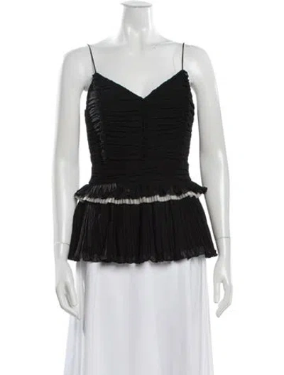 Pre-owned Tory Burch V-neck Sleeveless Blouse In Black