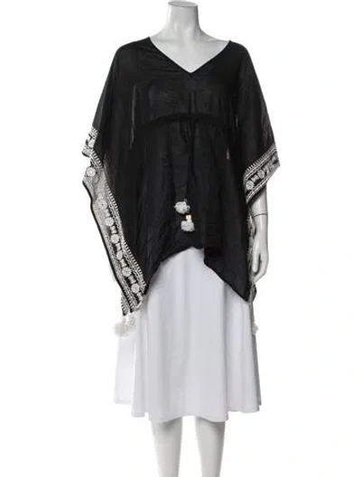 Pre-owned Tory Burch V-neck Sleeveless Tunic In Black