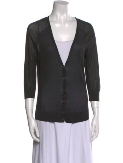 Pre-owned Tory Burch V-neck Sweater In Black