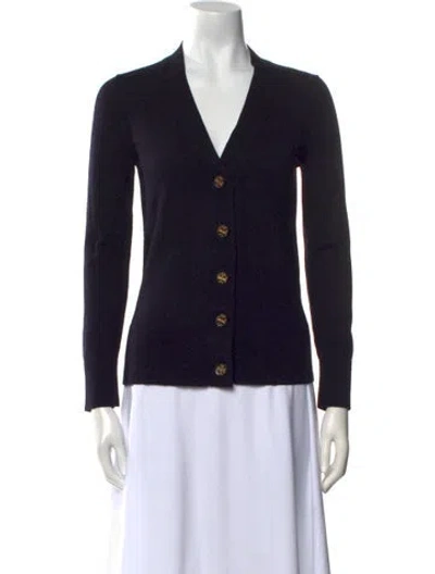 Pre-owned Tory Burch V-neck Sweater In Black