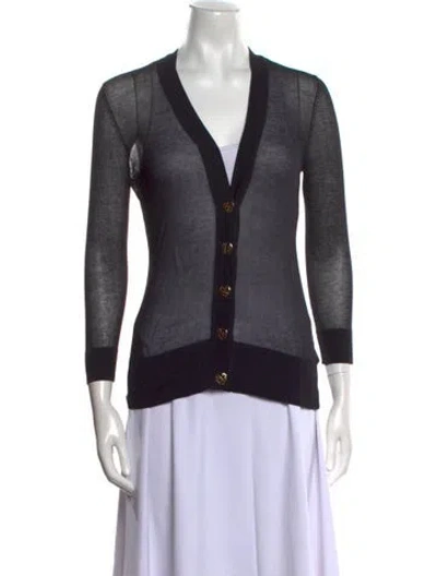 Pre-owned Tory Burch V-neck Sweater In Black