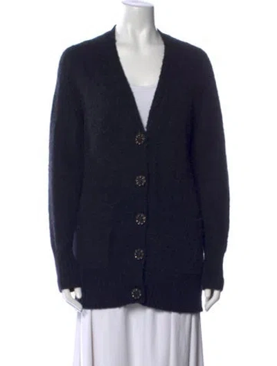 Pre-owned Tory Burch V-neck Sweater In Black