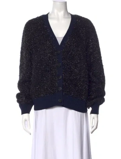 Pre-owned Tory Burch V-neck Sweater In Black