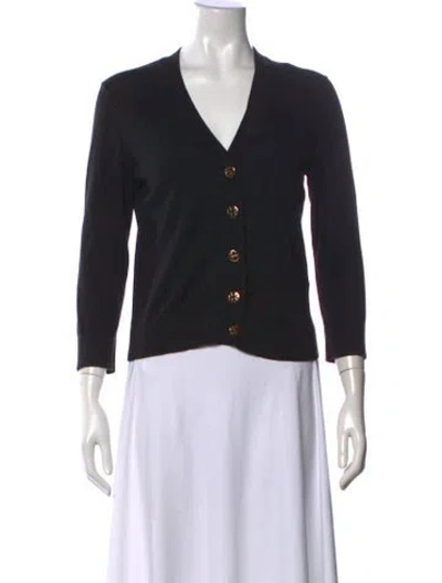 Pre-owned Tory Burch V-neck Sweater In Black