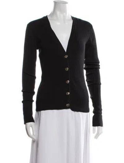 Pre-owned Tory Burch V-neck Sweater In Black