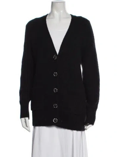 Pre-owned Tory Burch V-neck Sweater In Black