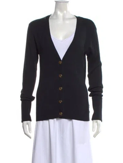 Pre-owned Tory Burch V-neck Sweater In Black