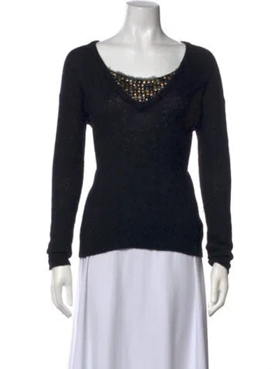 Pre-owned Tory Burch V-neck Sweater In Black
