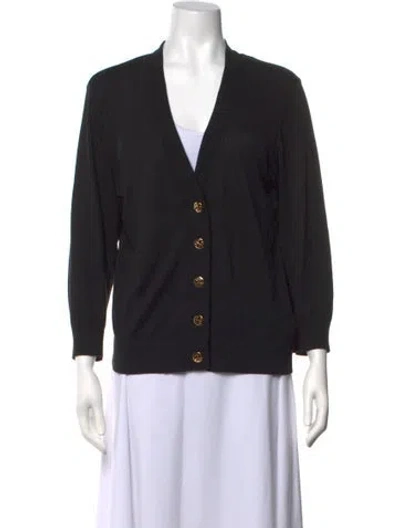 Pre-owned Tory Burch V-neck Sweater In Black