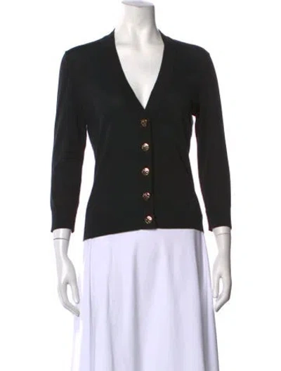 Pre-owned Tory Burch V-neck Sweater In Black