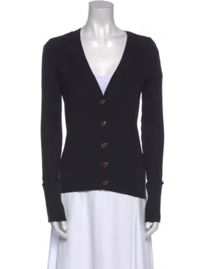Pre-owned Tory Burch V-neck Sweater In Blue