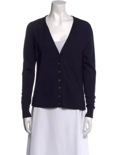 Pre-owned Tory Burch V-neck Sweater In Blue