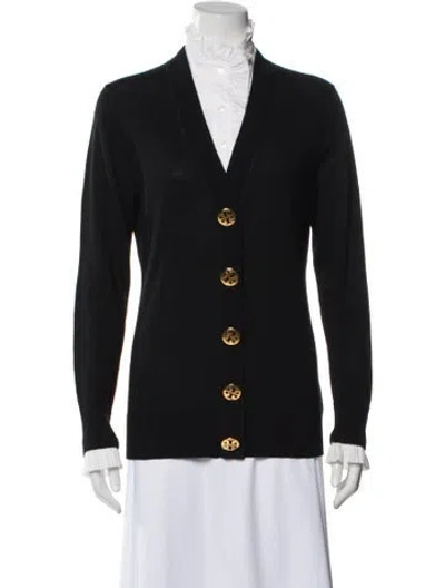 Pre-owned Tory Burch V-neck Sweater In Blue