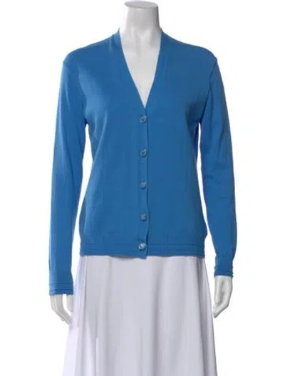 Pre-owned Tory Burch V-neck Sweater In Blue